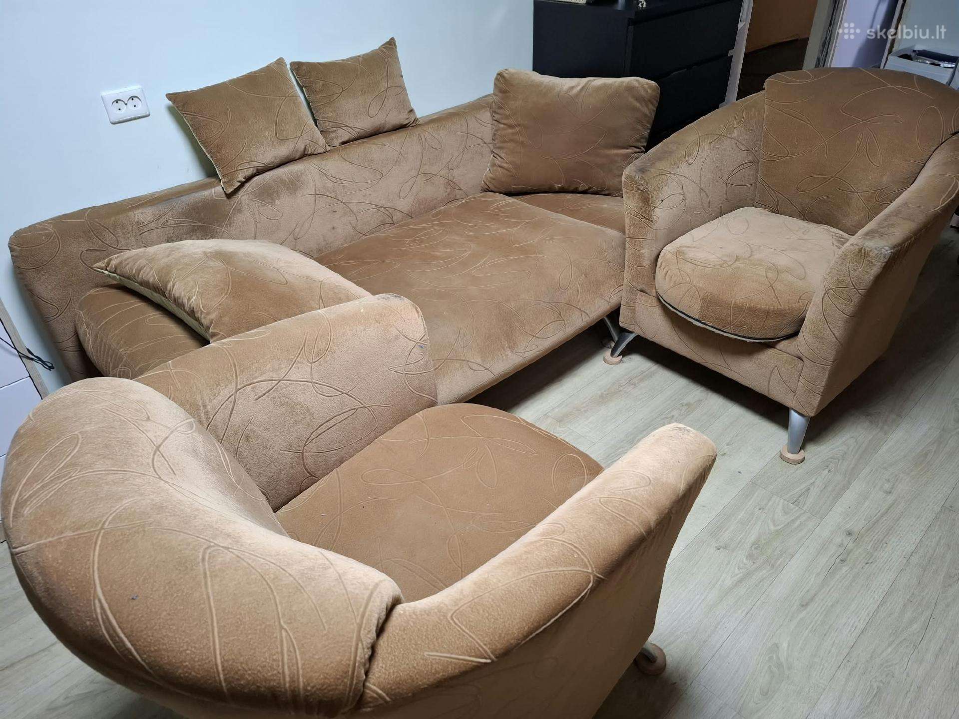 Sofa lova su dviem fotelis