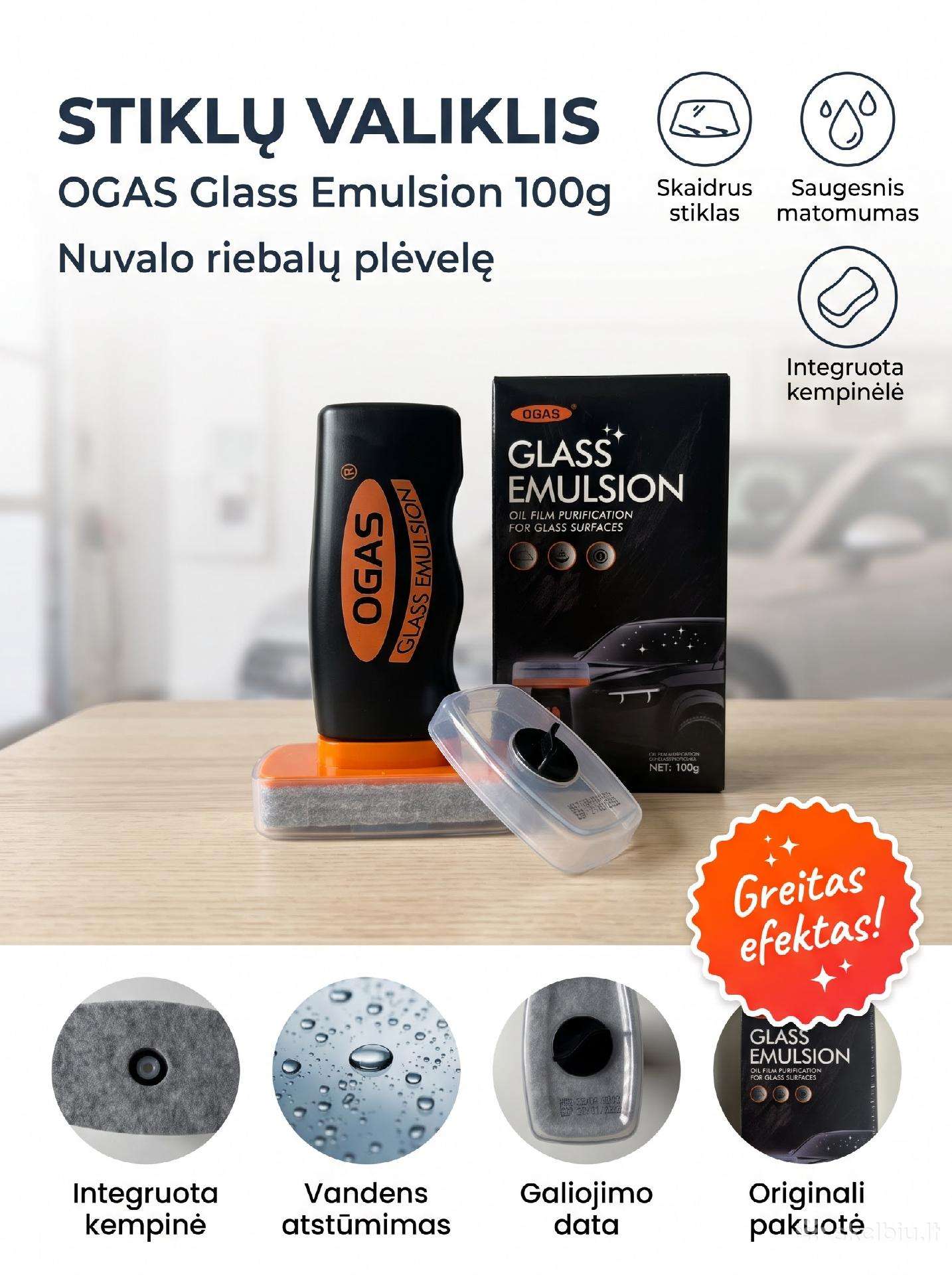 Automobilio stiklų valiklis Ogas Glass Emulsion