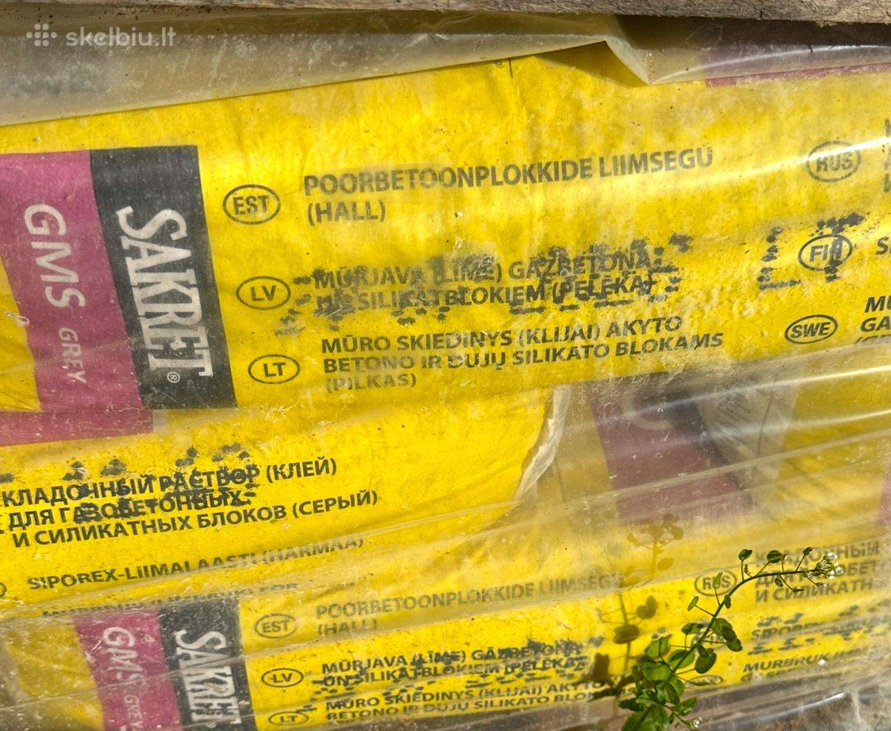 Klijai akyto betono ir silikatinių blokelių Sakret