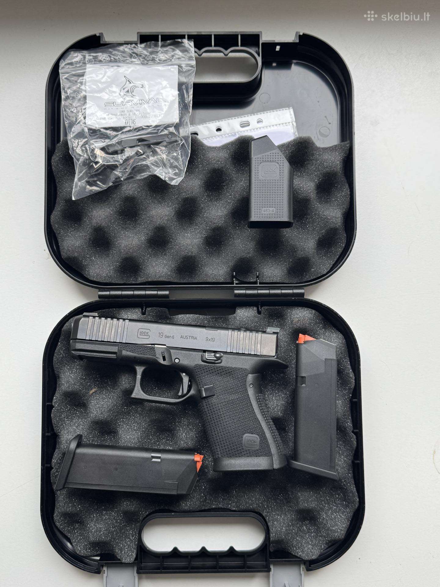 Glock 19 Gen6 ir Priedai Safariland Bravo Concealm