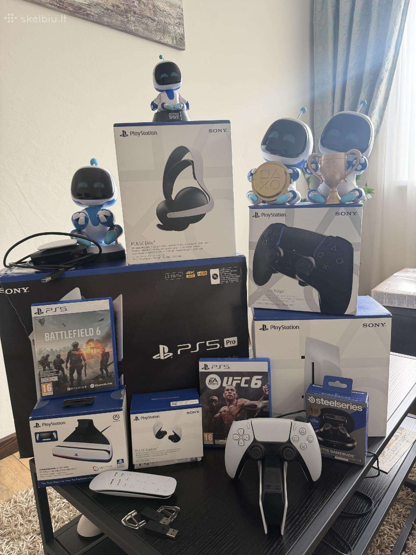 Playstation 5 Pro 2tb su priedais