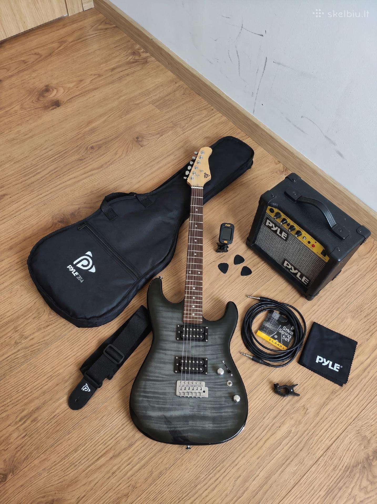 Nauja Elektrinė Gitara Su Kolonėle ir t.t.