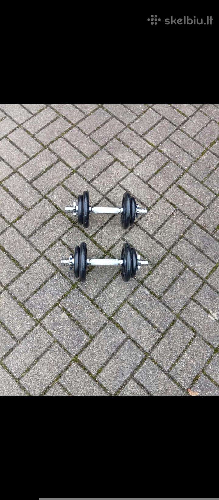 10+10kg.nauji metaliniai ardomi geri hanteliai