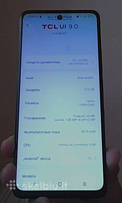 Tcl 50 Pro Nxtpaper išmanusis telefonas- 512gb