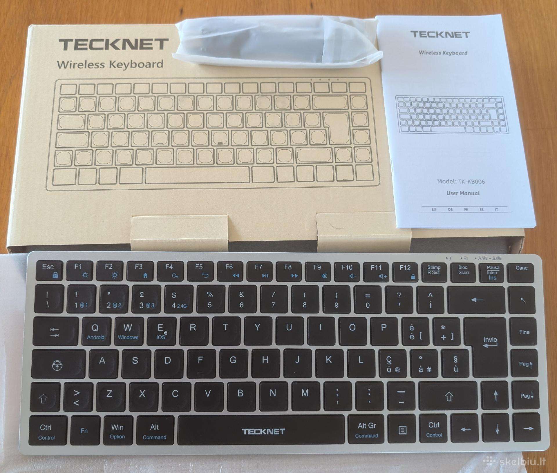 Tecknet belaidė Bluetooth klaviatūra (usb+bt)
