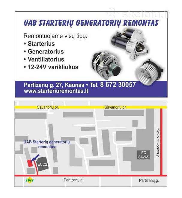Starterių generatorių remontas Kaune
