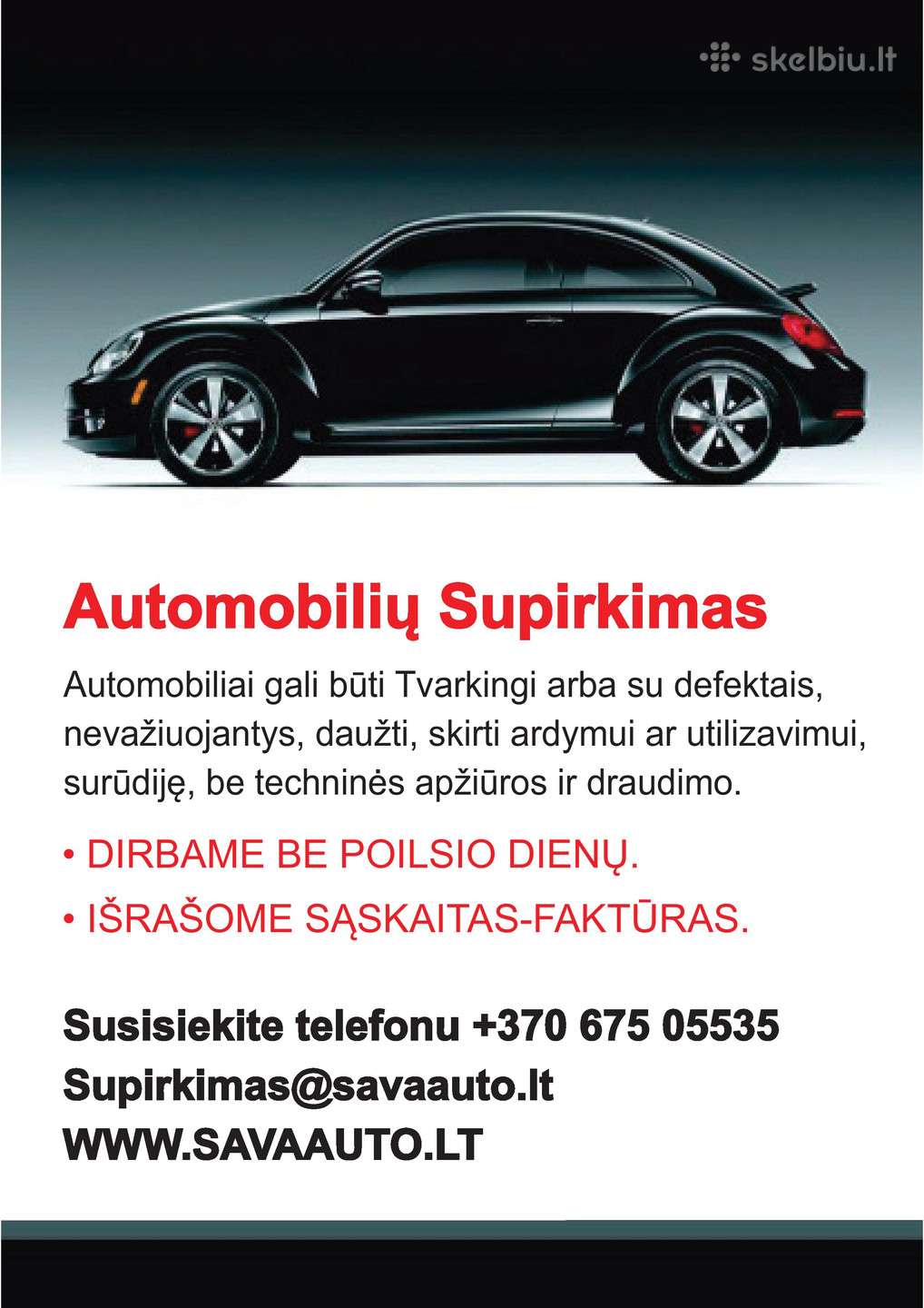 Automobilio supirkimas ir utilizavimo paslaugos
