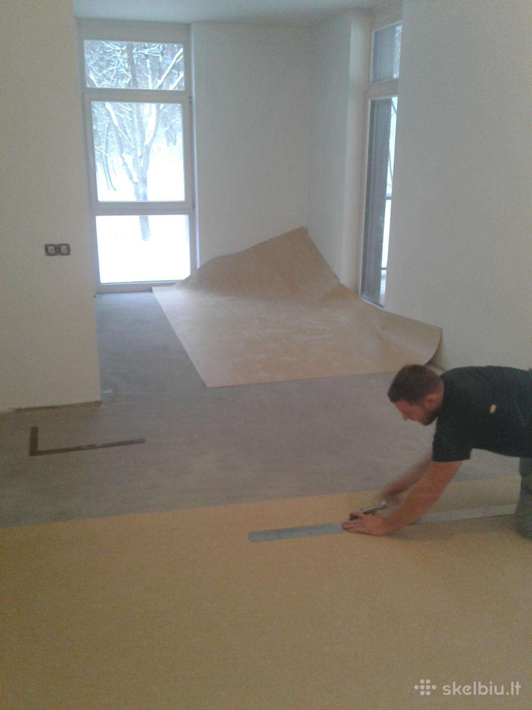 Pvc linoleumų, kiliminių dangų klojimas.